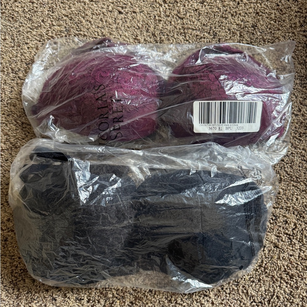 Victoria's Secret Plum and Black Lingerie Set